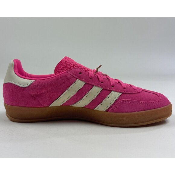 adidas Originals Gazelle Indoor Womens 8.5 Pink White Shoes Sneakers Low JR1356 - Picture 5 of 9